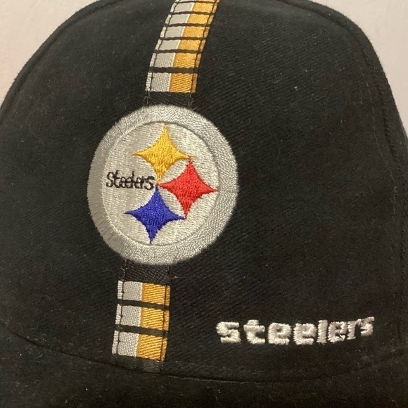 VINTAGE 1990s Pittsburgh Steelers w Patch NFL hat Ball cap by Logo Athletic New! - Picture 2 of 8